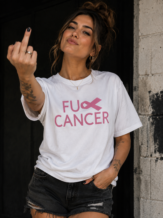 F*ck Cancer Awareness Ribbon Graphic T-Shirt