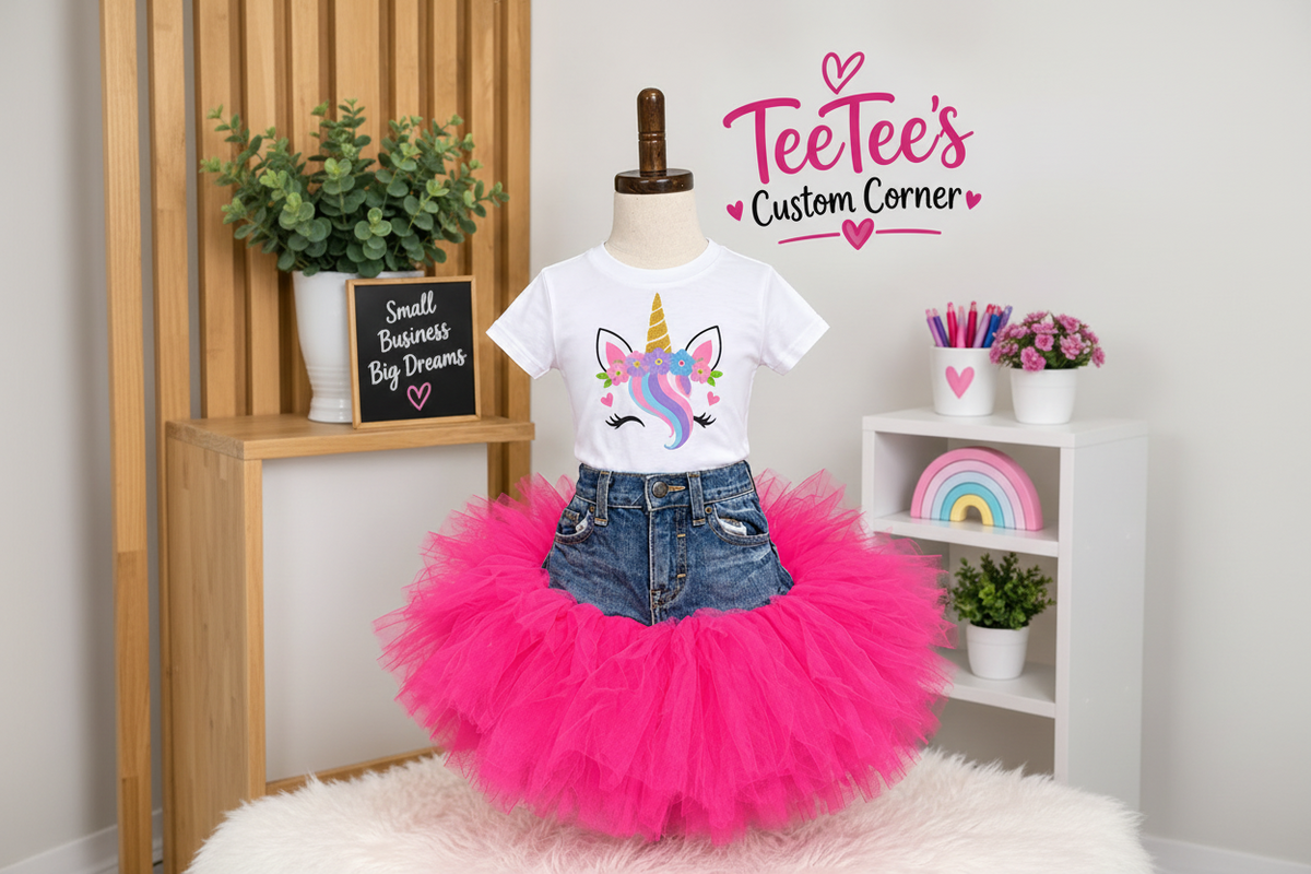 Custom Jean Skirt Tutu