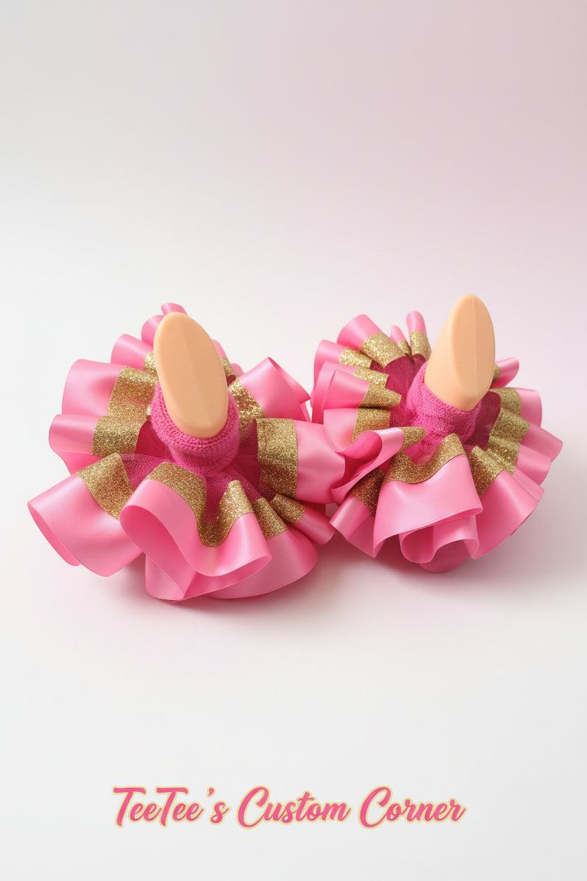 Custom Detachable Ruffle Tutu Anklet Socks | Girls Dance Accessory | Birthday Party Tutu Socks