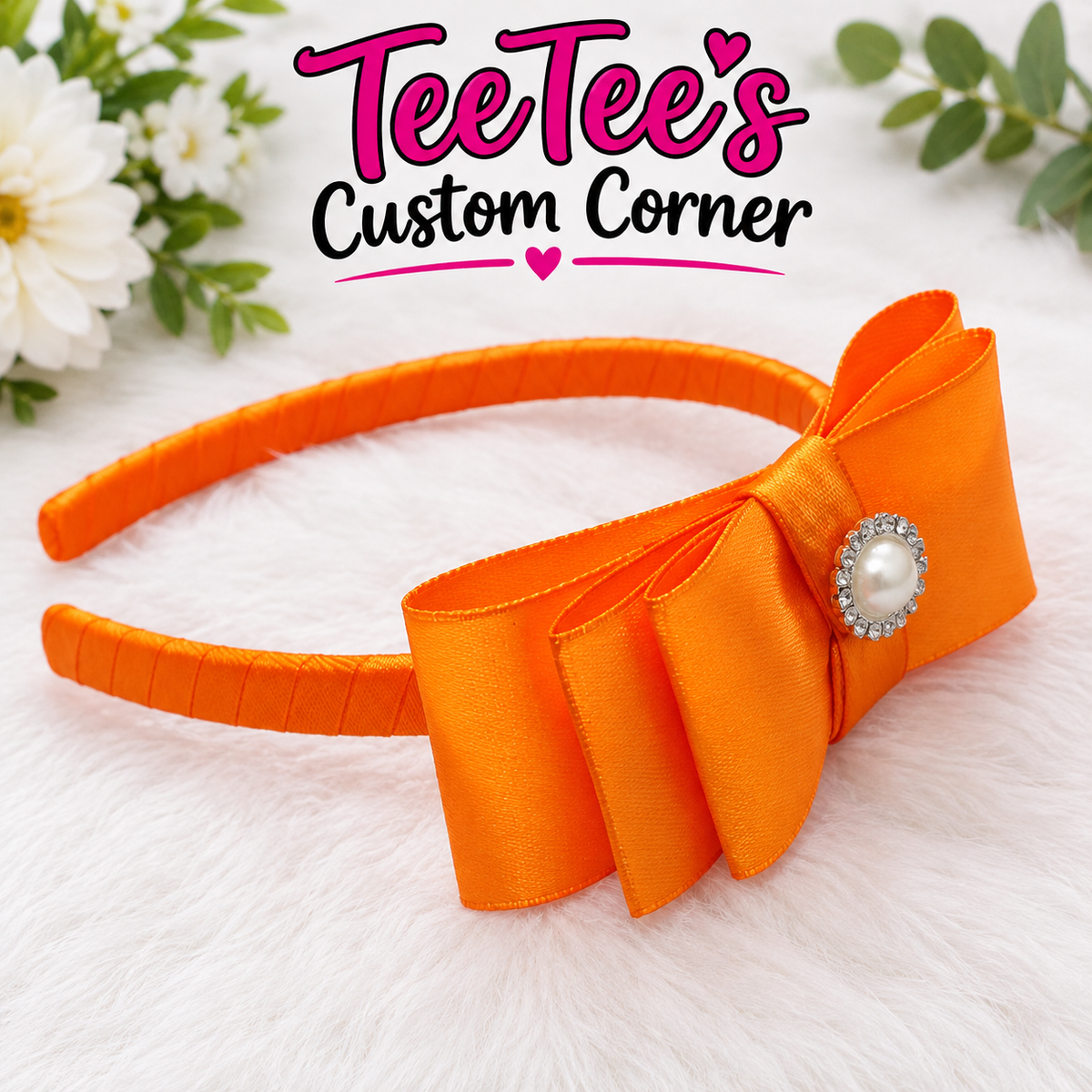 Custom Satin Ribbon Hairbows & Headbands