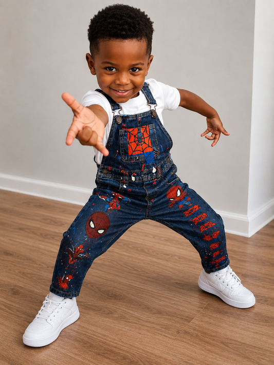 Custom Cartoon Character Inspired Denim Overalls & Shirt